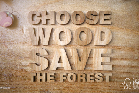 a choose wood save forest logo