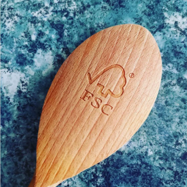 a wooden FSC cooking spoon